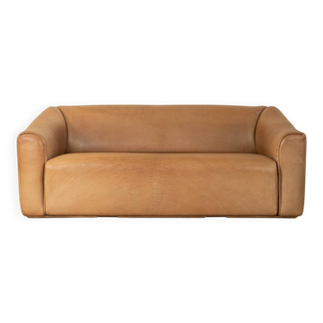 DS-47 three-seater sofa from the 1970s by de Sede in natural light brown nappa leather