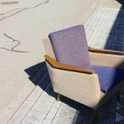 Fauteuil vintage italien accoudoir bomrang