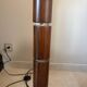 Metal and wood floor lamp
