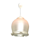 Suspension verre dépoli à volants rose nacré 1960