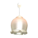 Suspension verre dépoli à volants rose nacré 1960