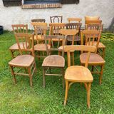 Lot of 16 mismatched bistro chairs