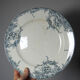 6 antique Boch Frères Keramis plates, Dauphin model, blue decoration, 19th-20th century.