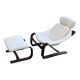 Ensemble de fauteuils et poufs scandinaves vintage en bois courbé, années 1970