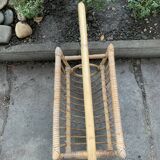 Vintage rattan magazine holder