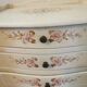 Pair of bedside tables louis XV style XX th century, painted floral decoration