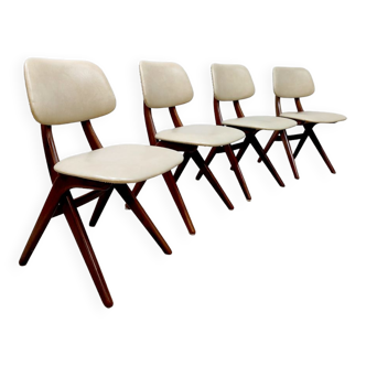 Chaises de salle à manger 'Scissor' design hollandais du milieu du siècle