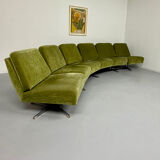 Complete living room with a sofa and 2 Italian design armchairs from the 70s, vintage.