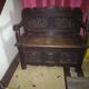 Old Breton enclosed bed chest bench