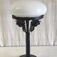 Art Deco table lamp in wrought iron and opaline - 1930s/40s