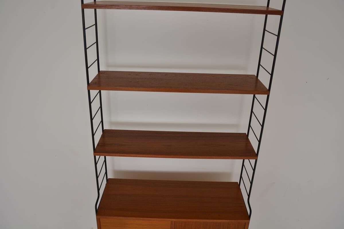 Vintage freestanding teak shelf