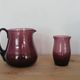 Vintage purple plum glass pitcher and glass – Retro set