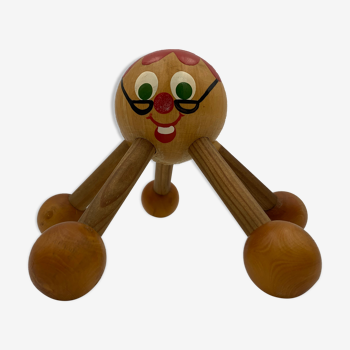 Vintage wooden toy, spider shape, 1970