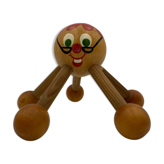 Vintage wooden toy, spider shape, 1970
