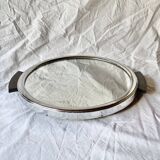Vintage round mirror tray