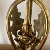 Pair of vintage brass table lamps in art nouveau style