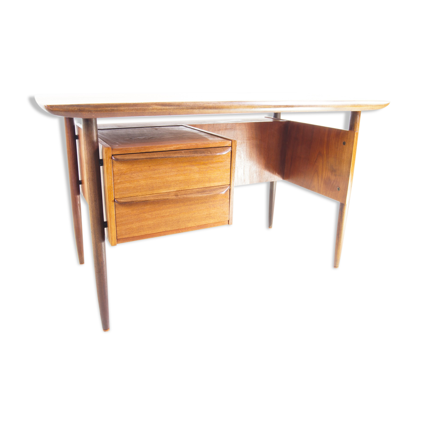 Tijsseling Hulmefa teak cowhorn desk