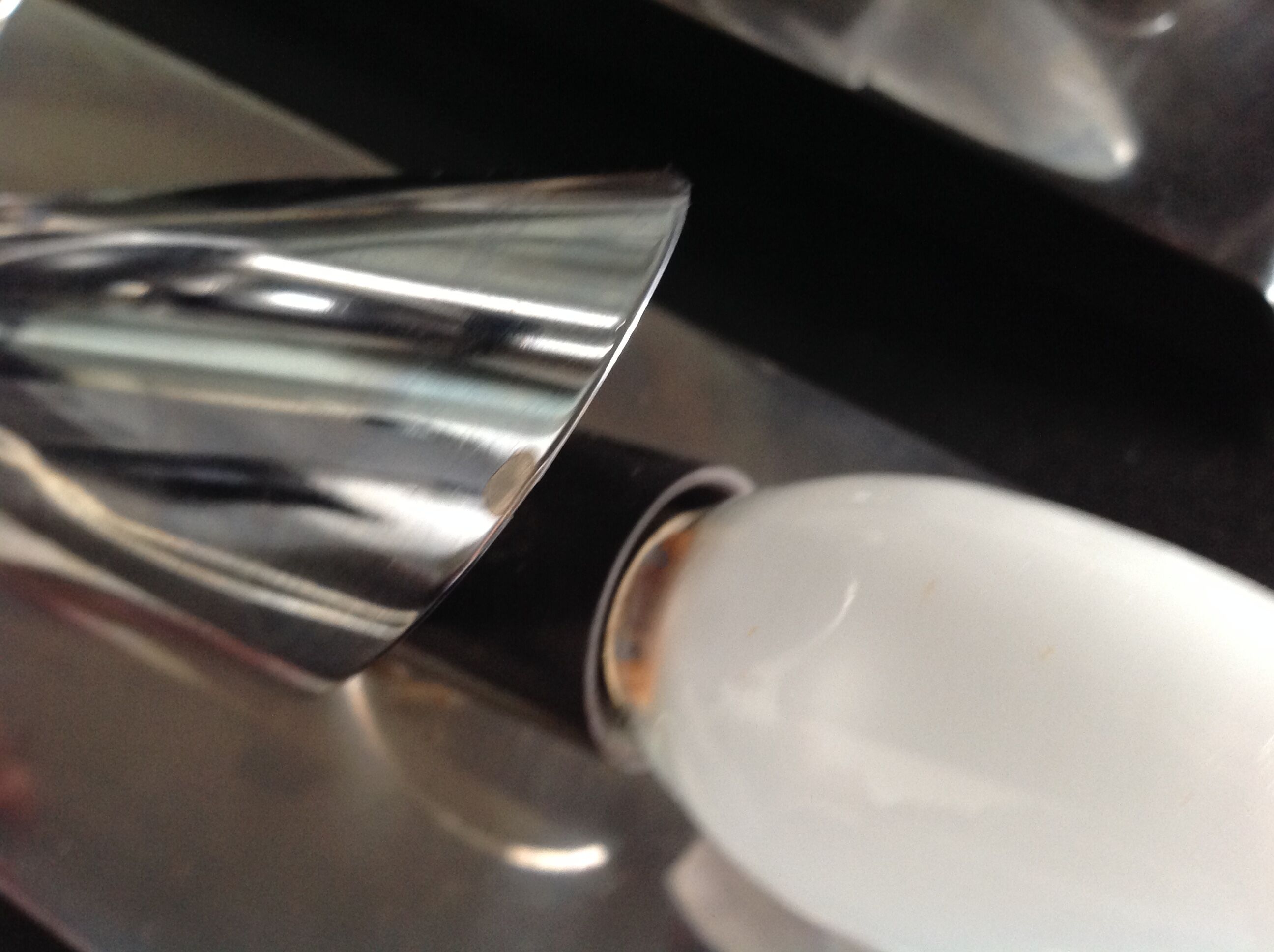 Pair of vintage chrome lamps, 70s