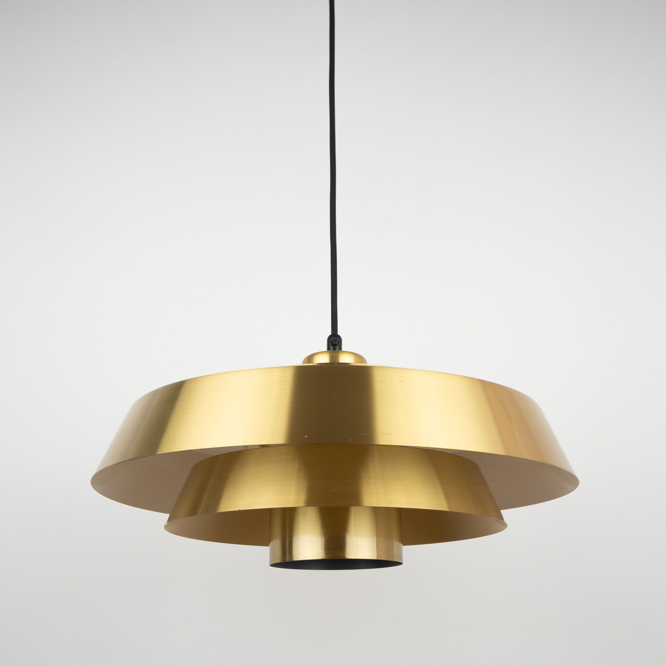 Danish vintage brass pendant lamp by Jo Hammerborg, Fog og Mørup, 1963