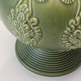 Ceramic table lamp from Bay, West Germany 1960 with handcrafted lampshade