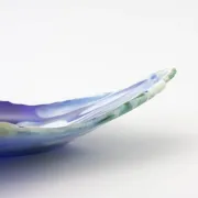 Vintage Leaf Design Glass Tray from Marinha Grande, 1960s