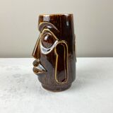 Small vintage ethnic face vase