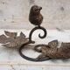 Classic style candle holder with bird black