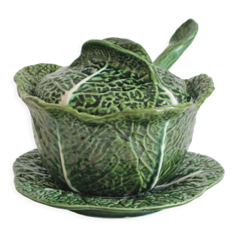 Cabbage tureen in vintage slip