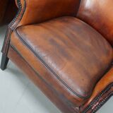 Vintage Dutch Cognac Colored Leather Club Chair, Set of 2