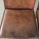 Vintage set of 4 dining chairs made of sheepskin leather with a high back