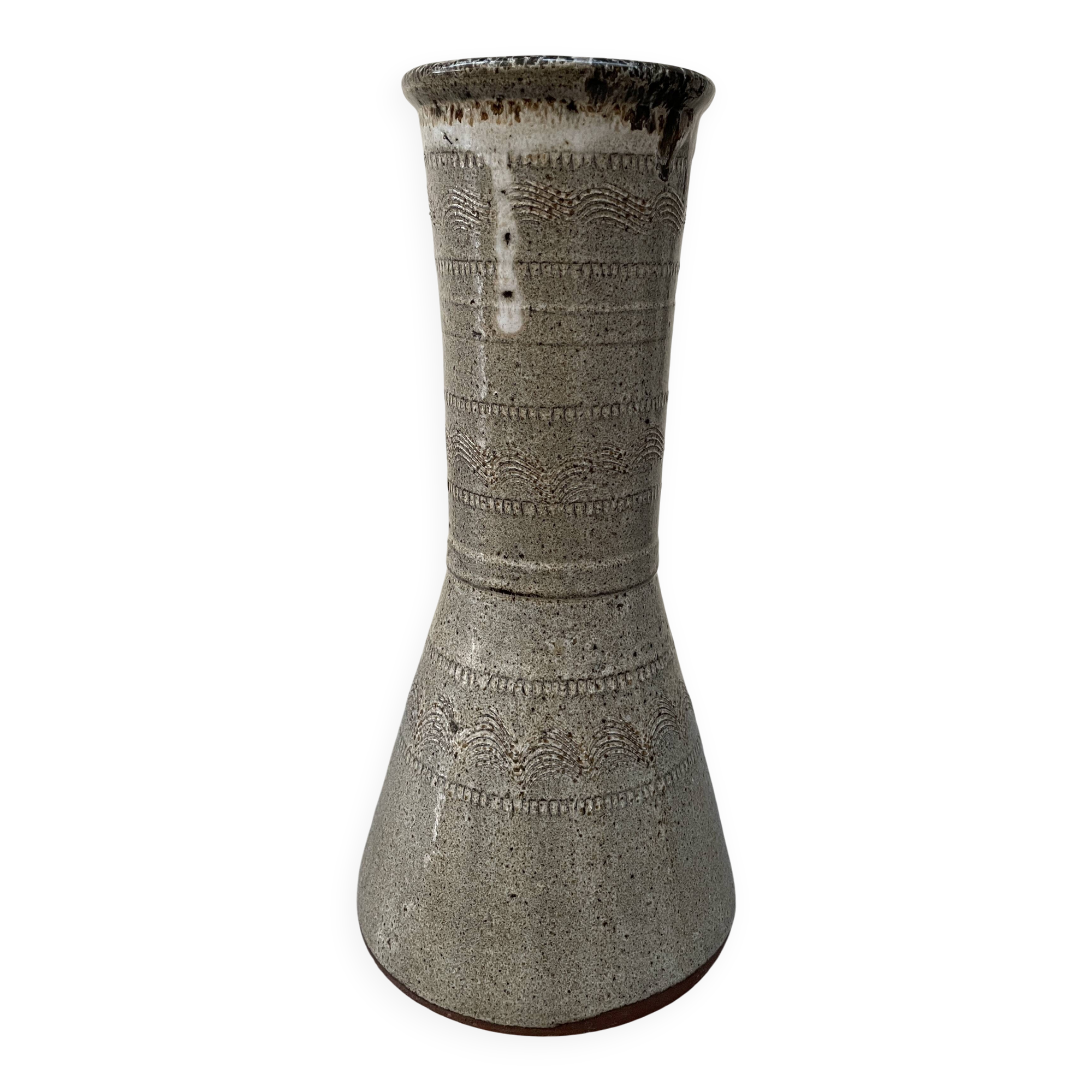 Glazed stoneware vase, 1960s-70s