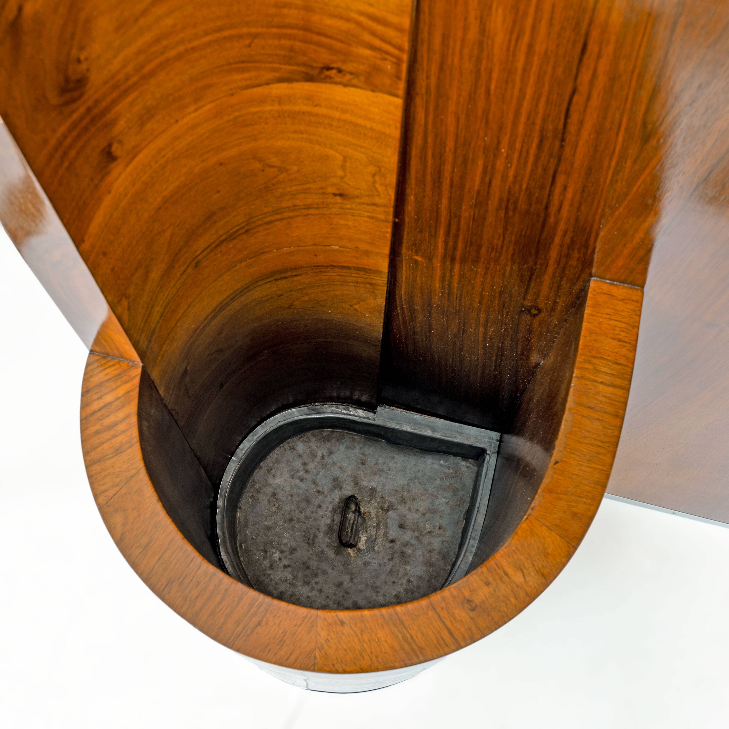 Italian Art Deco Walnut Entry Hall Stand with Integrated Umbrella Holder