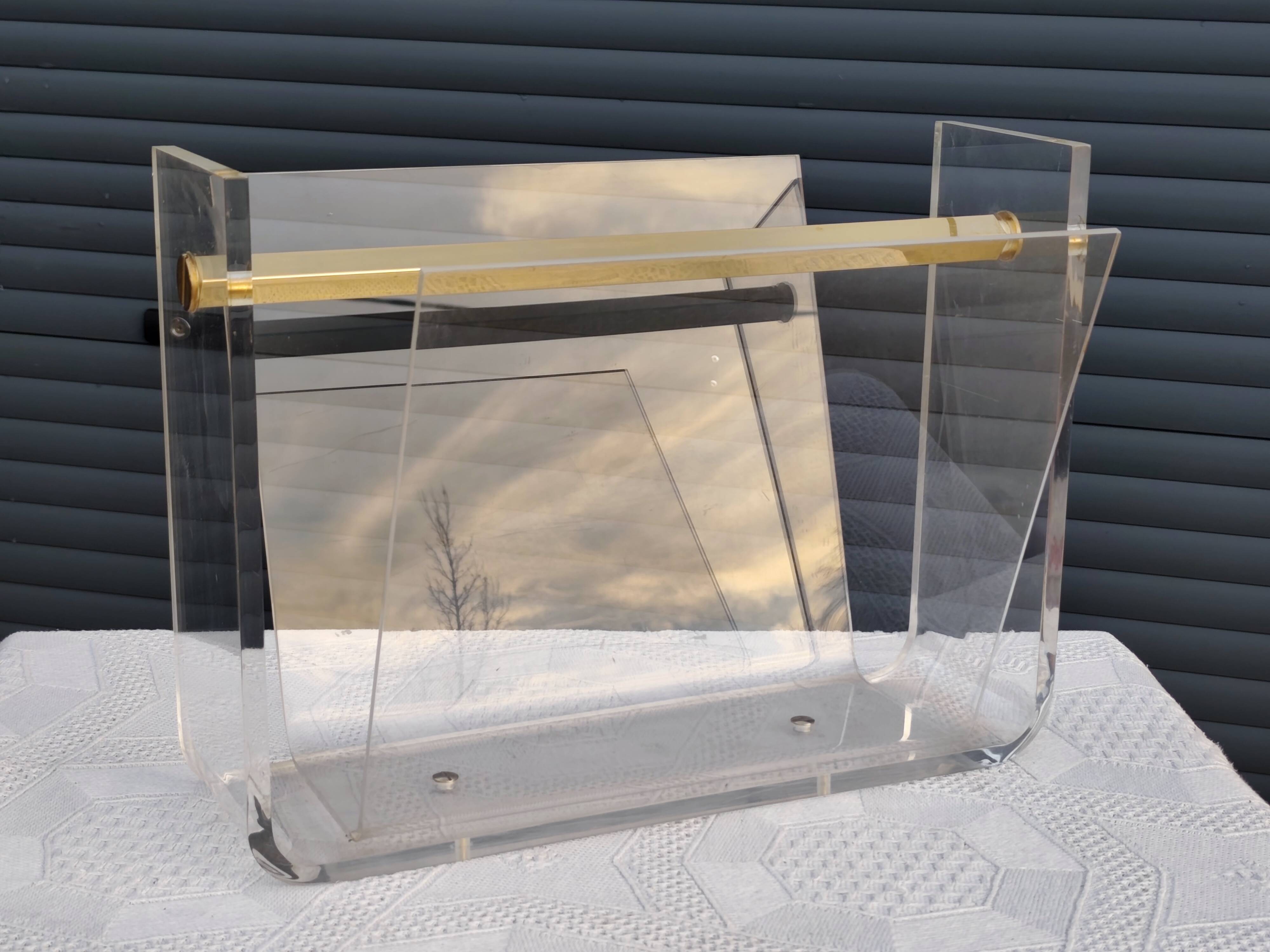 Vintage plexiglass magazine rack