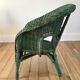 Fauteuil enfant en rotin vert années 60-70
