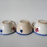 Trio of large cups digoin sarreguemines model mary-lou 194 0
