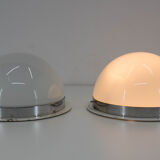 Big Bauhaus Chrome Flush Mount or Wall Light , 1940s, EIGHT items Available
