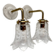 Pair of ceramic and glass wall sconces