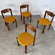 Set of 4 Scandinavian style chairs Girsberger 70s vintage solid wood