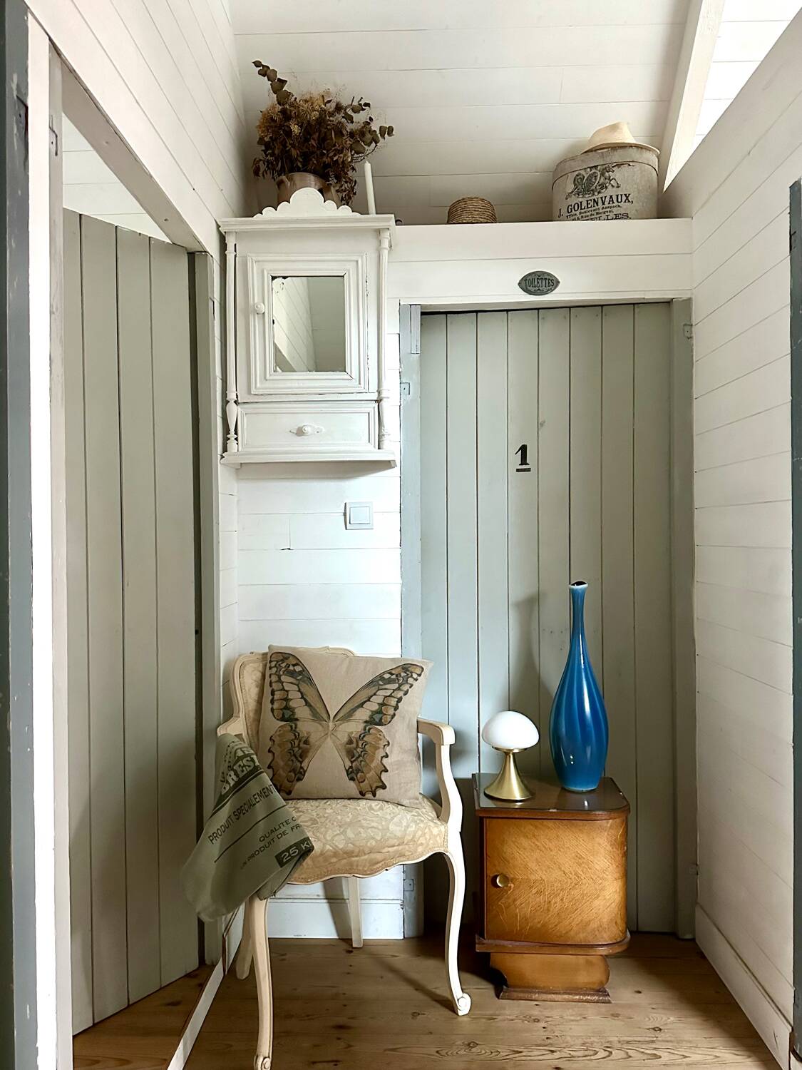 Large blue glass vase