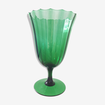 1950 ribbed glass Empoli vase