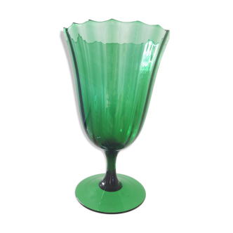 1950 ribbed glass Empoli vase