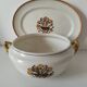 Pair of earthenware plates from Creil and Montereau, decorated with carnations, 1876-1920
