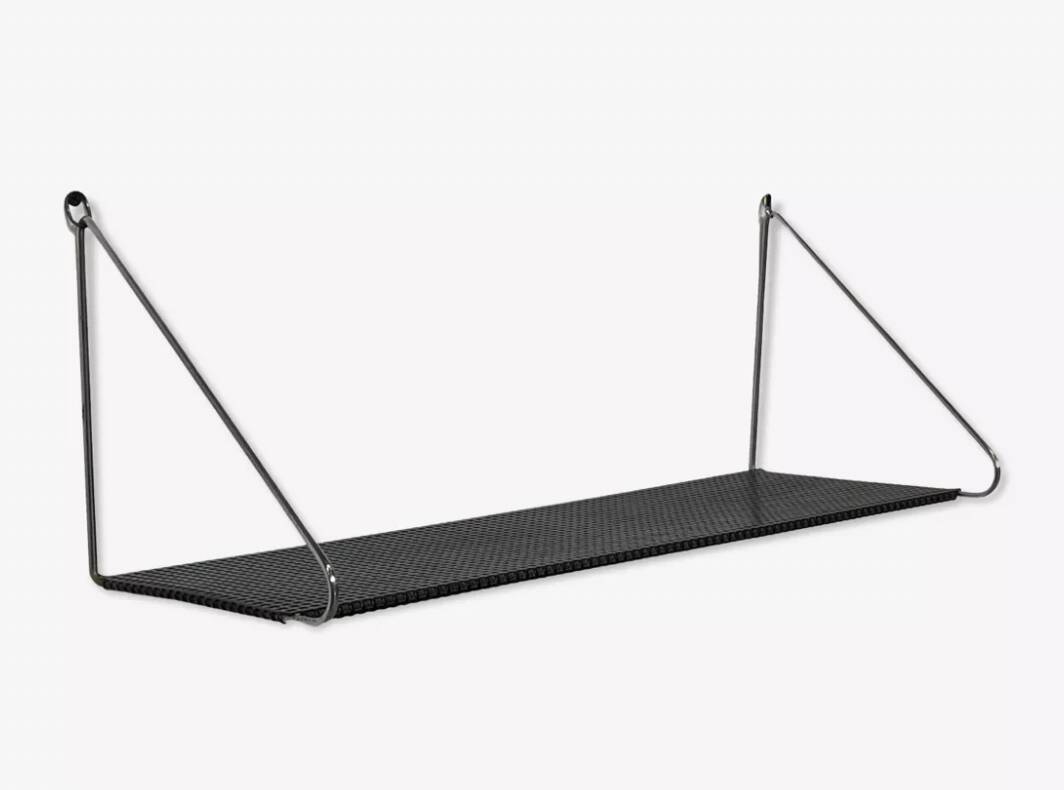 Vintage Wall rack Pilastro by Tjerk Reijenga black perforated 1960