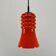Rare orange glass trumpet-shaped pendant light by Peill & Putzler, 1960.