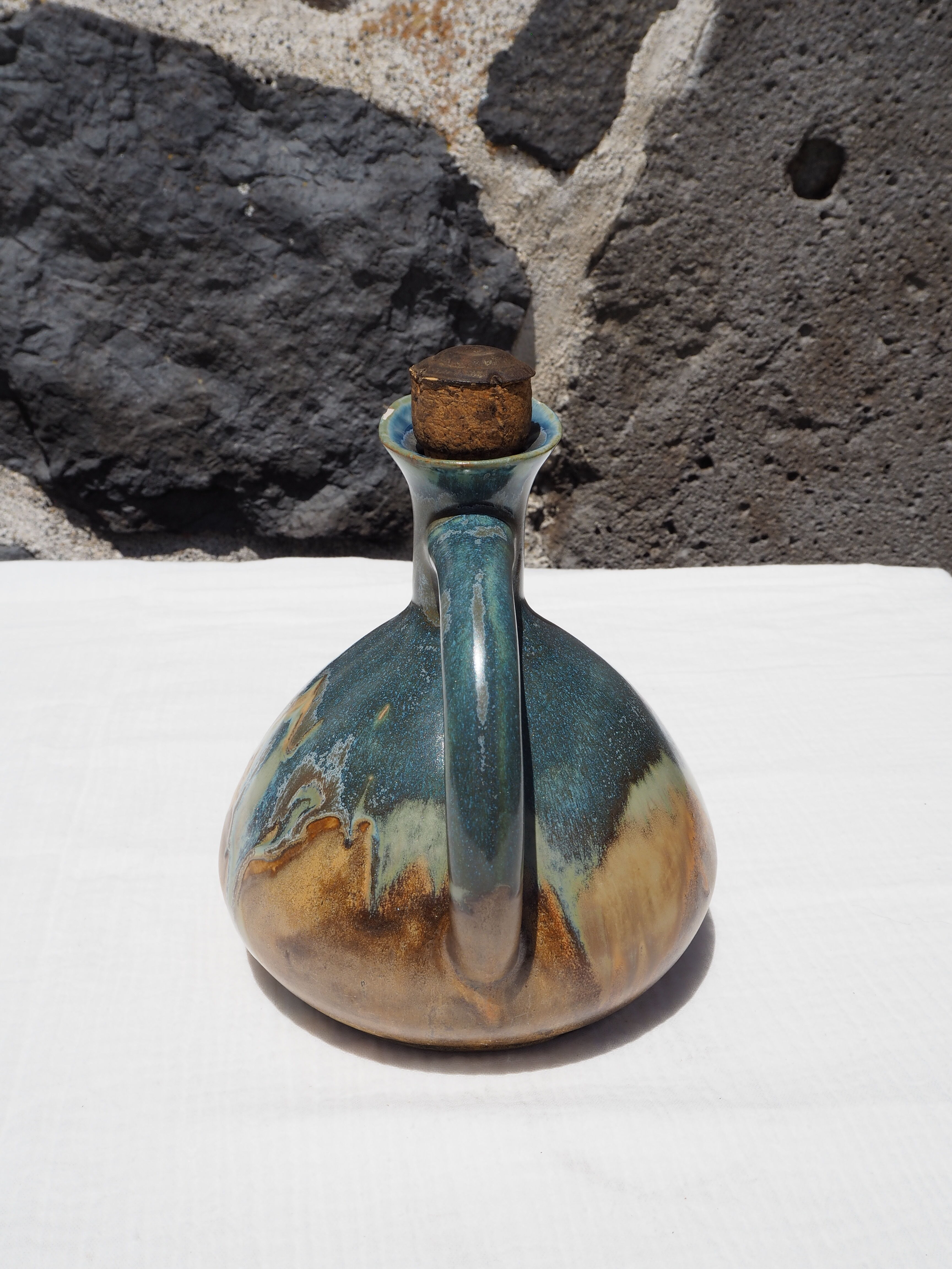 Navy blue sandstone liqueur jug