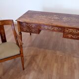 Louis XVI style italian bank desk and bench, 1920s