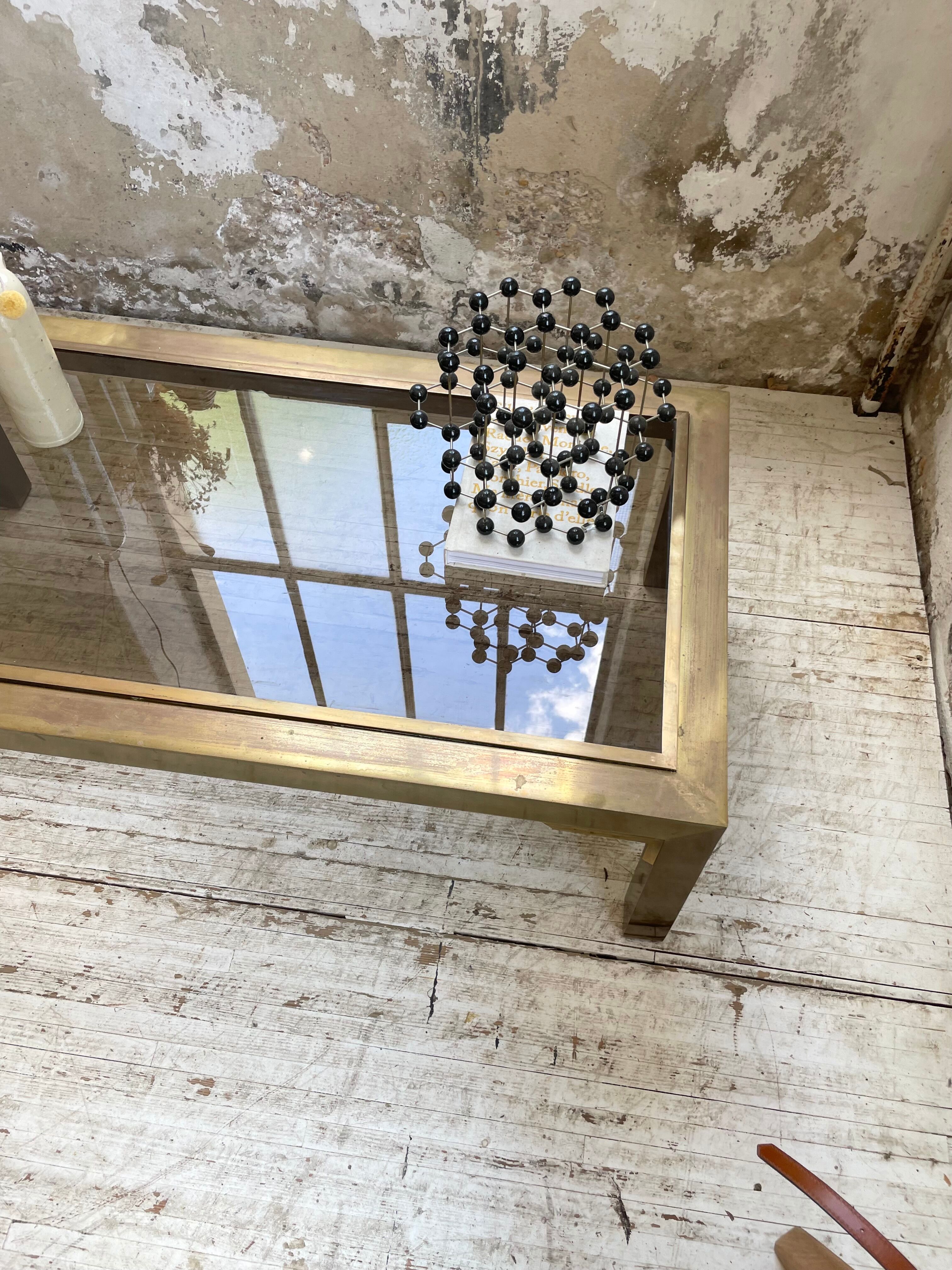 60s brass coffee table