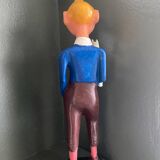 Tintin and snowy wooden statuette