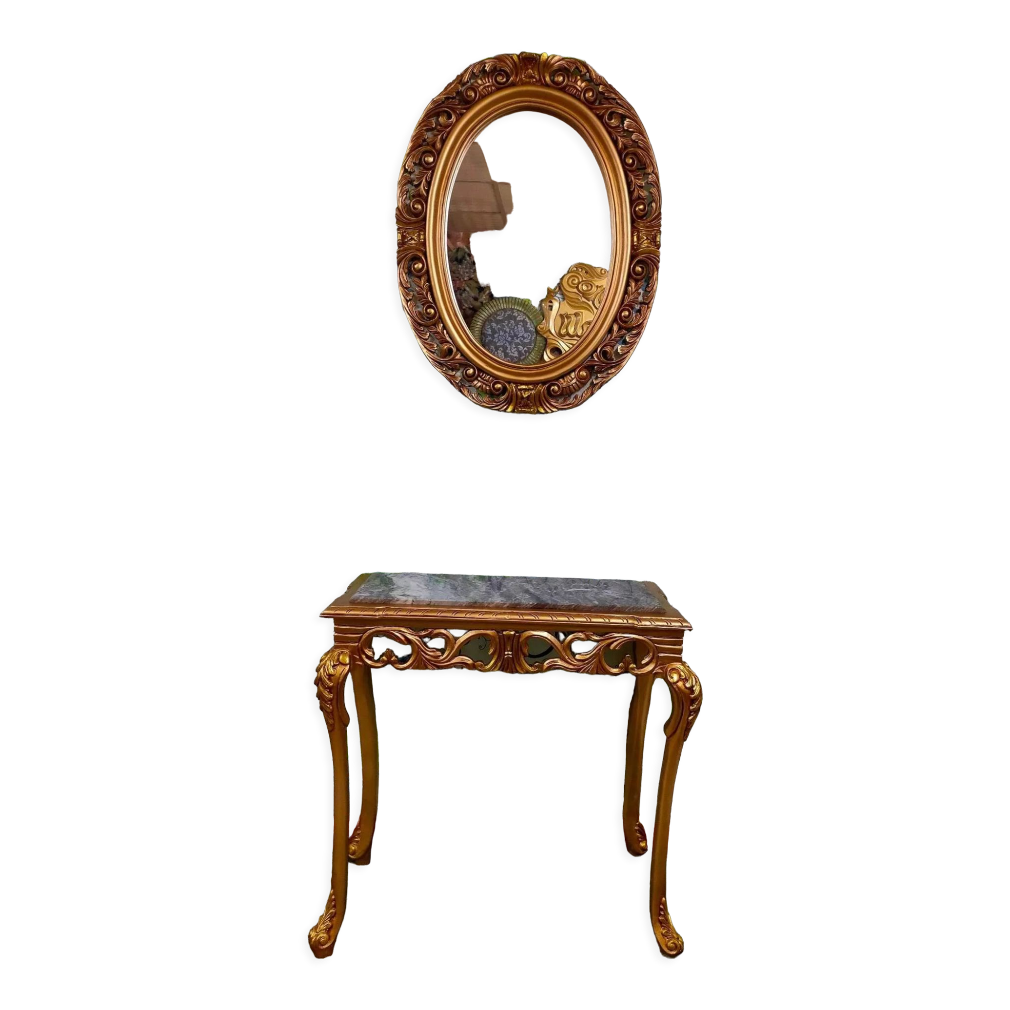 A console with mirror Louis XV style
