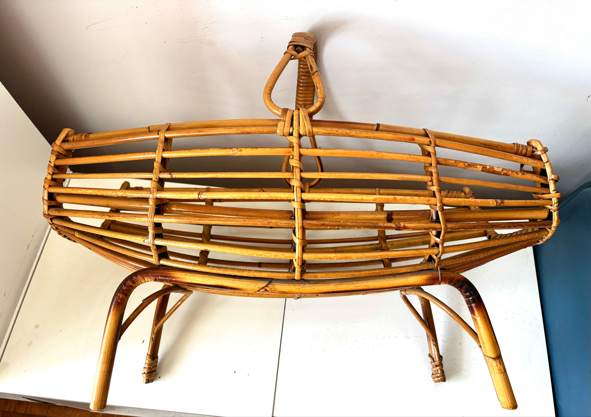 Porte revues en rotin Franco Albini 1960